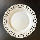 8.5" Antique Westmorland Milk Glass Pattern Lace Edge Plate Dessert Appetizer