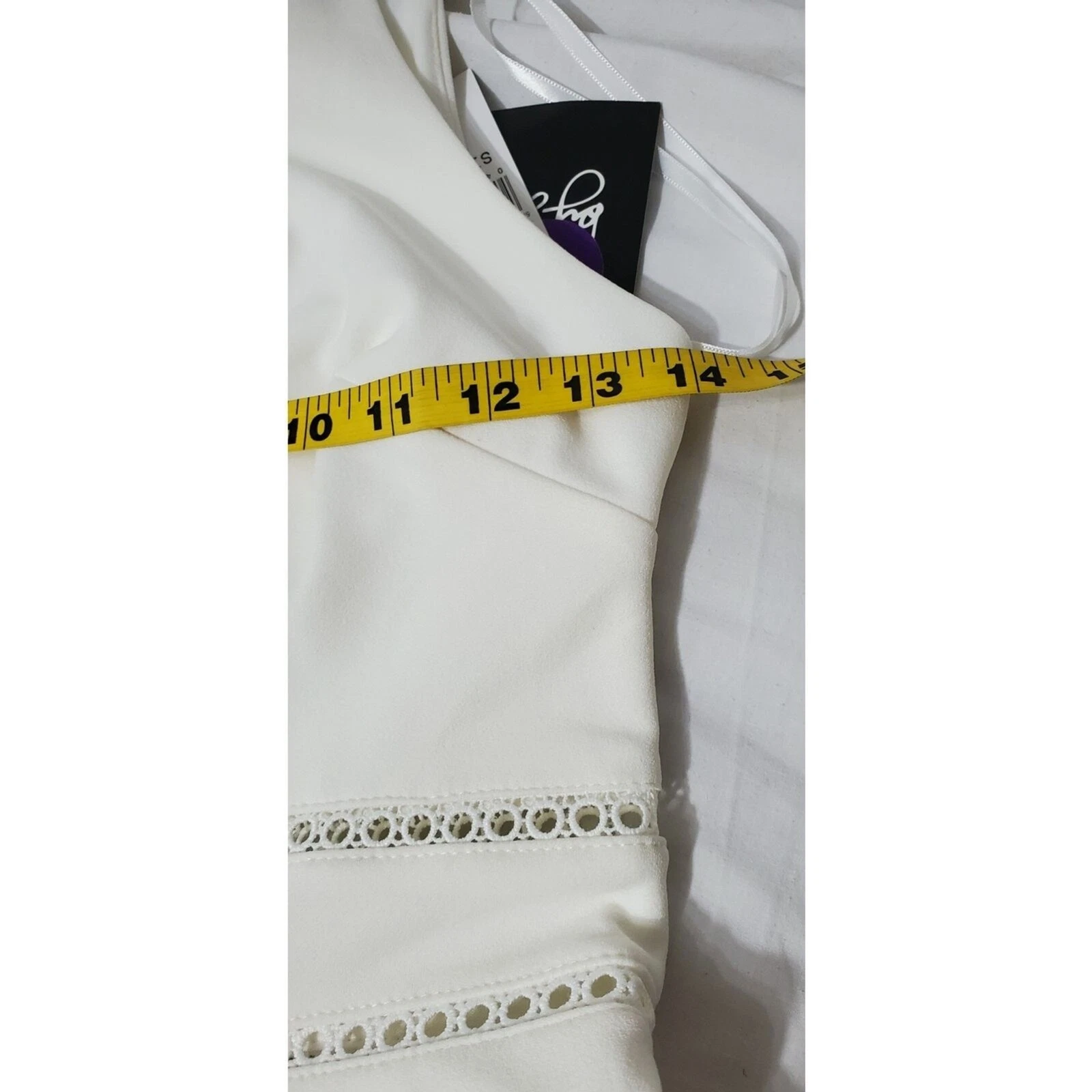 By & By Vestito Donna Taglia 1 Off White Estivo Girocollo Nuovo #17