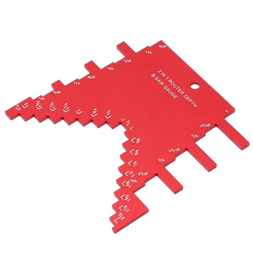 Step Depth Gauge 2 In 1 Accurate Markings Gauge For Router Table Saw Red - Picture 4 of 24
