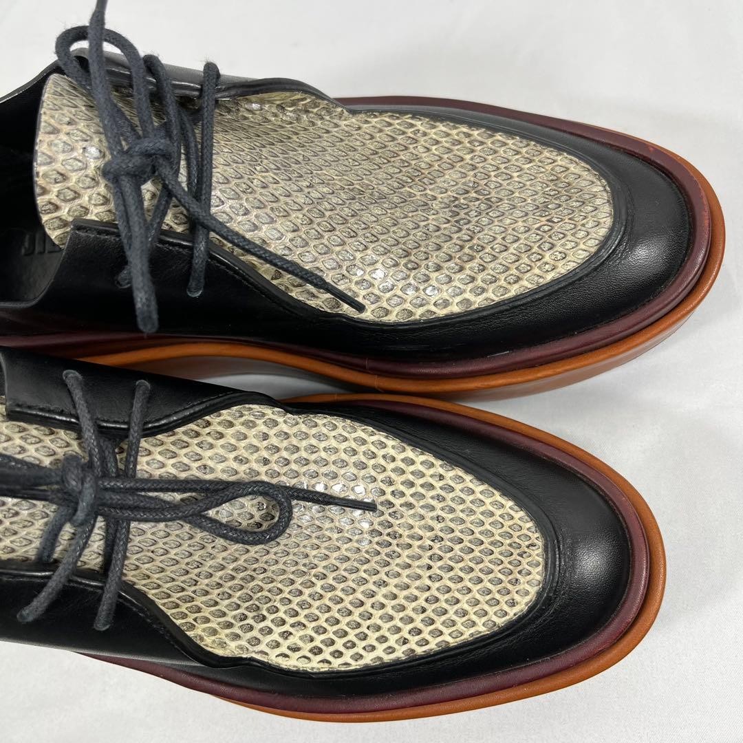 Jil Sander Platform Shoes Python Pattern Black/Be… - image 8