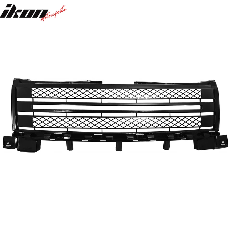 Fits 07-10 Ford Edge Mesh Style Front Bumper Hood Grille Grill ABS Gloss Black