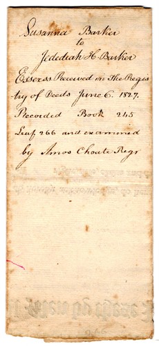 1827 Quit Claim Deed, Susanna Barker to Jedediah H. Barker of Andover, Mass. - Picture 2 of 2