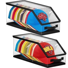 Soarine 2 Pack Stackable Hat Storage Box, Clear Closet Hat Organizer for Base...