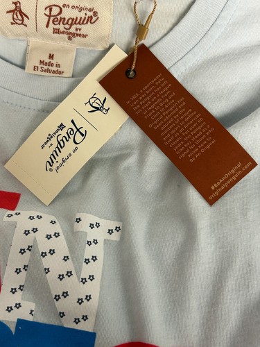 T-shirt uomo Penguin by Munsingwear originale taglia media blu scritta - Foto 5 di 7