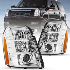 Headlight Assembly For 2007-2014 Cadillac Escalade w/HID Bulb & Ballast Pair