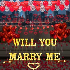 Will You Marry Me Light Up Letters Proposal Decorations, 14Pcs 6.3" Sign with...
