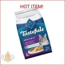 Blue Buffalo Tastefuls Adult 7+ Natural Dry Cat Food, Chicken 7lb bag 6.88 per pound