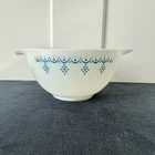 Vintage Pyrex Snowflake Garland Blue 441 Mixing Bowl  1 1/2 Pint