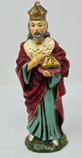 VINTAGE NATIVITY WISEMAN CHALKWARE FIGURINE STATUE 9.5" MADE IN JAPAN 98c