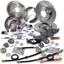 2x BREMSSCHEIBE + BREMSBELÄGE VORNE + 2x BREMSTROMMEL HINTEN FÜR SEAT AROSA 6H