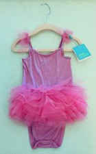 Posh Peanut Pink Tulle Smocked Bodysuit Dress 2T