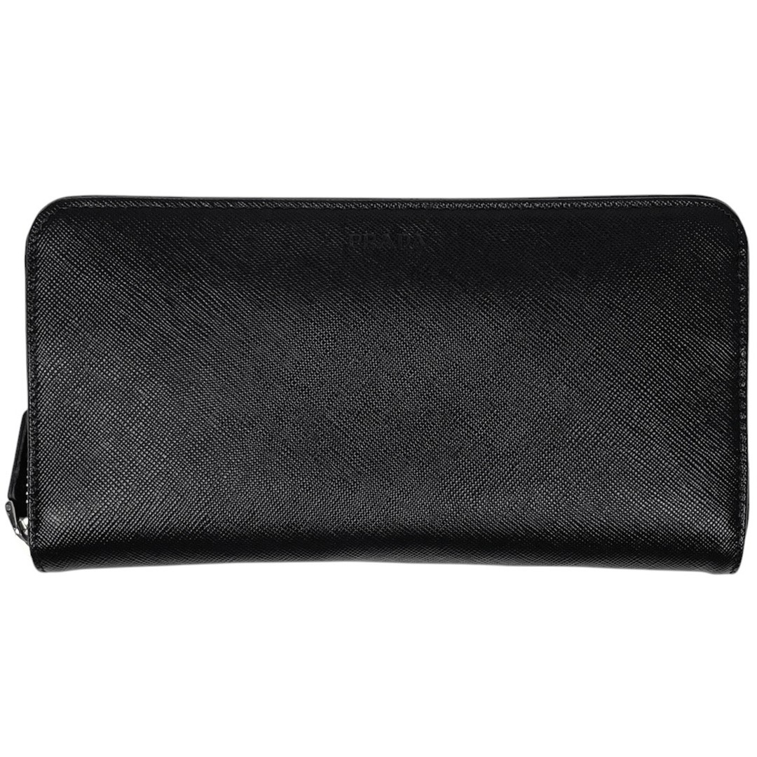 Prada Logo Round Zipper Long Wallet for Women Pre-Owned