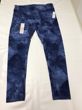 Time and Tru Women Knit Leggings Large 12-14 Tie Dyed Blue High Rise