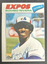1977 Topps Bombo Rivera Baseball Rookie Card (RC) #178 Expos OF VG Miscut O/C. rookie card picture