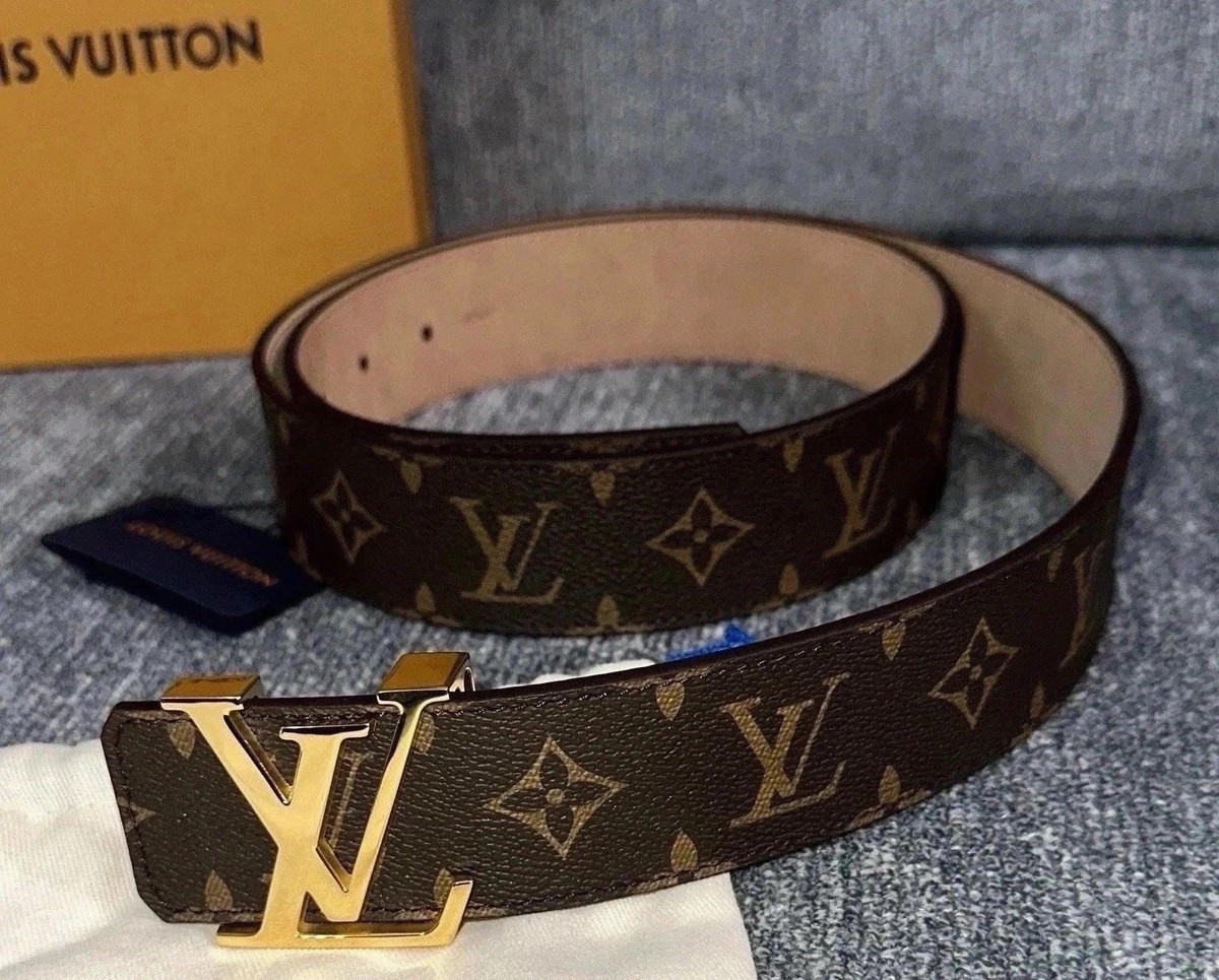 Louis Vuitton Brown Monogram Leather Belt, Men Size 36-38 (105cm
