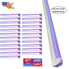 24 Pack 40W UV Black Light Bar UV LED Stage Blacklight Party DJ Club Halloween