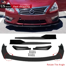 For Nissan Versa Front Bumper Lip Chin Spoiler Body Kit Splitter Side Skirt