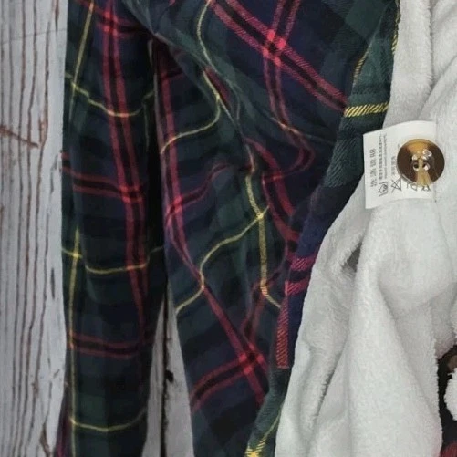 Camisa de franela a cuadros de manga larga para mujer sin marca roja amarilla verde Cabincore Foto 3 de 4