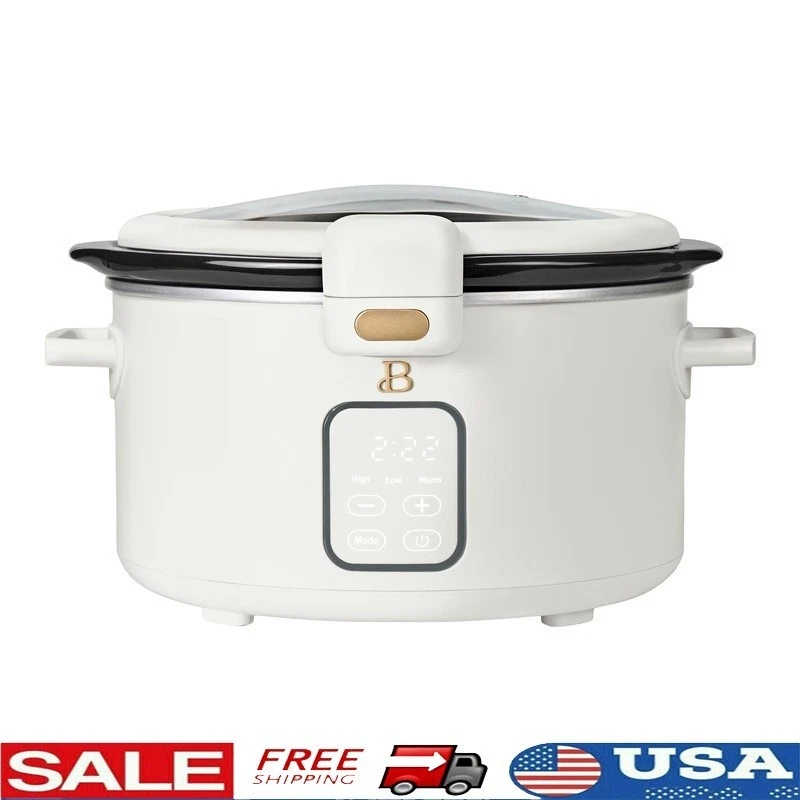 4qt Slow Cooker Digital Timer Hinged Locking Lid Removable Pot Touch Control New