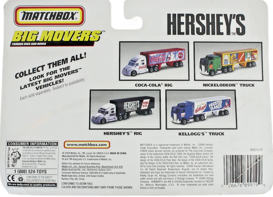 2000 Matchbox Big Movers ~ HERSHEY'S KING SIZE TRACTOR TRAILER - Image 2 of 2