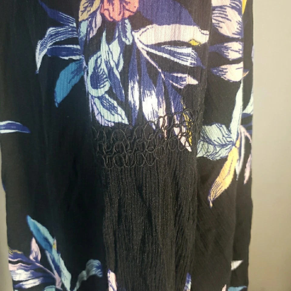 Free People XS 树秋千束腰上衣礼服夜间组合花卉波西米亚节日 — 第 4/4 张图片