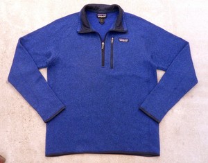 Patagonia Better Sweater 1/4 Zip Fleece Jacket Men's Sz M  Harvest Moon Blue
