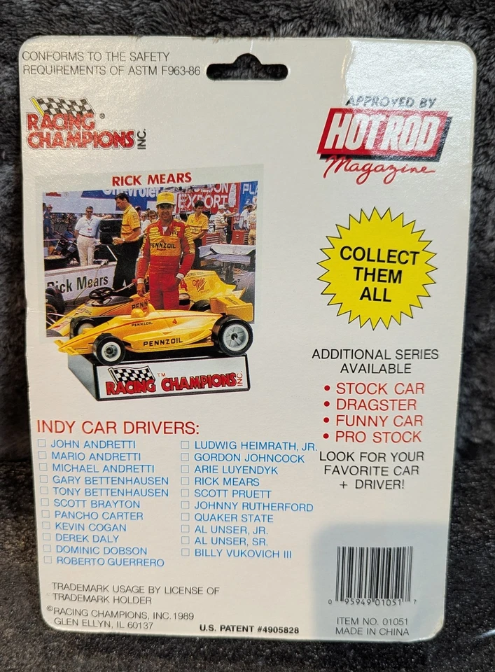 1989, Racing Champions, Indy Car, Tony Bettenhausen #16 AMAX, New In The Package - Image 3 of 4