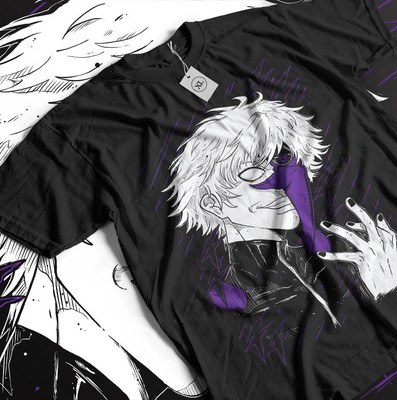 Ken Kaneki T-Shirt Tokyo GhoulManga Strip Horror Anime Black Shirt 