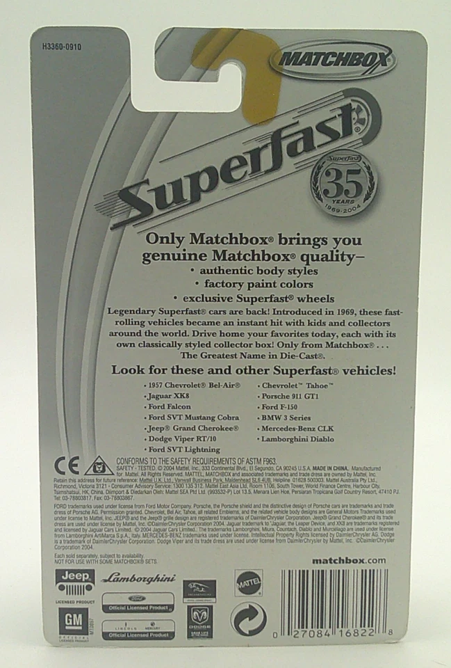 MatchBox SUPERFAST 35 Yrs. JEEP GRAND CHEROKEE #64 GRAY Limited Edition 1/15,000 - Image 3 of 3