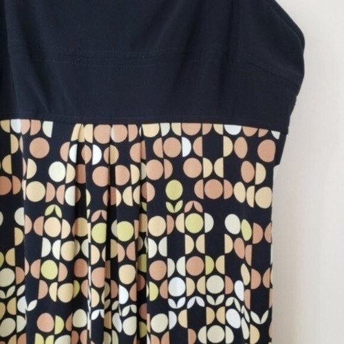 Dress Barn | Black Mustard Tan Cream Polka Dot Tank Dress, size 4 - Picture 3 of 4