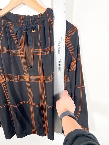 Camicia oversize Kin John Lewis top 14 nera arancione arty Lagenlook Boxy - Foto 6 di 10