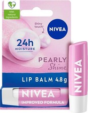 NIVEA Pearly Shine Lip Balm (4.8g) Lip Balm with Shea Butter 24 hour Moisture UK