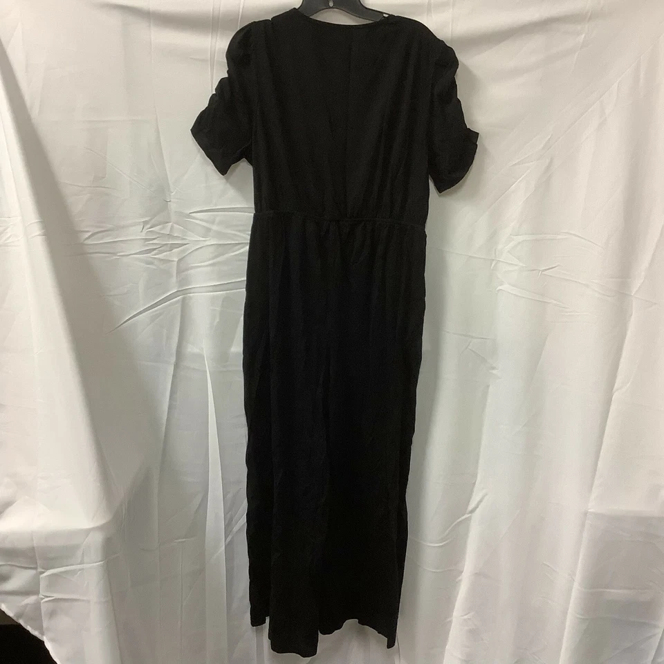 Mono negro con mangas acanaladas bordado cuello en V talla 12 de ASOS Design para mujer Foto 2 de 4