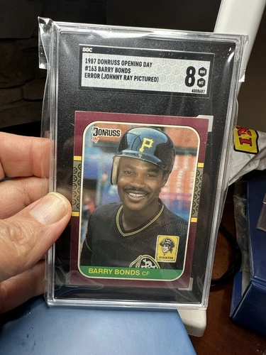 1987 Donruss Opening Day Barry Bonds ERROR RC Johnny Ray SGC 8 eBay Authentic!