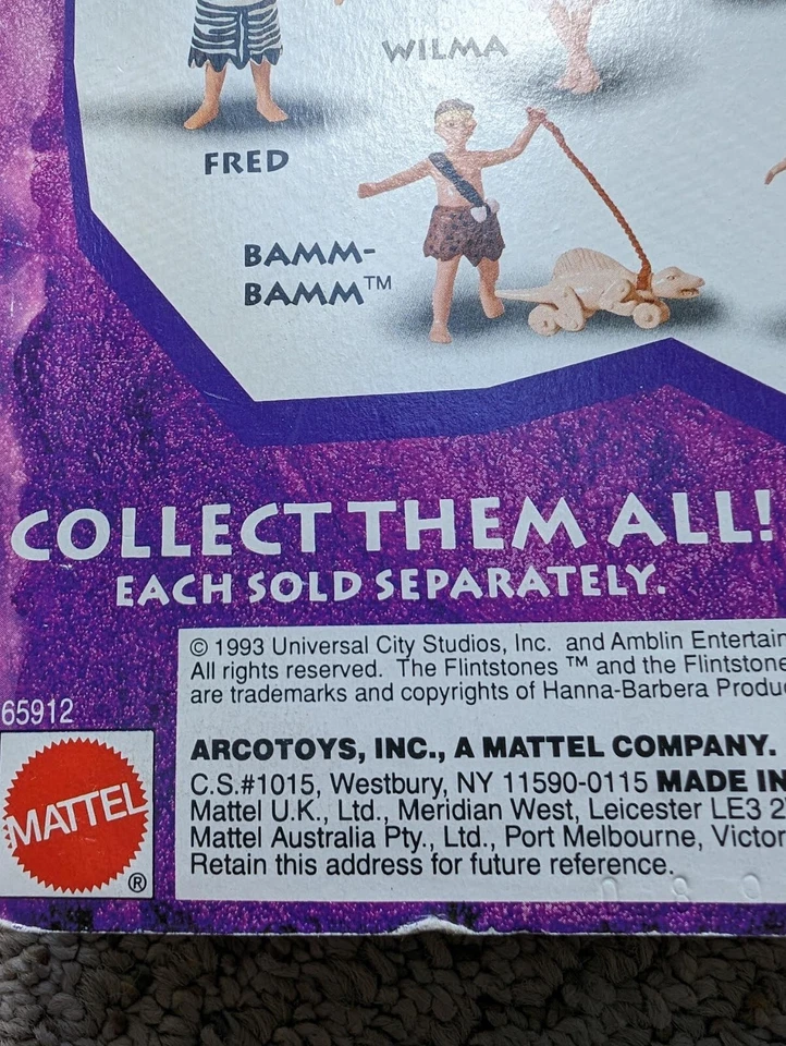 Lote de bonecos de ação colecionáveis vintage dos anos 90 Flintstones e brinquedos Amblin Dino - Imagem 4 de 4