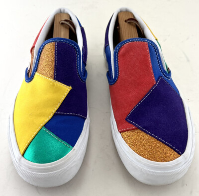 Vans Limited Edition Pride Multicolor Patchwork Slip On Shoes Sz