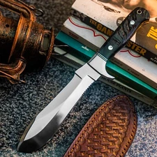 10.5" WILD BLADES CUSTOM HANDMADE HUNTING KNIFE COMBAT ANTLER BLADE MILITARY