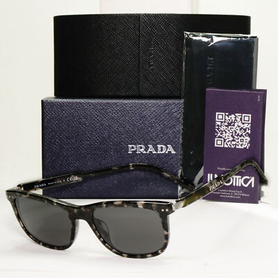 Prada Sonnenbrille Glas Gläser Grau Schildpatt Havanna PR18YS SPR 18Y 19A-09C