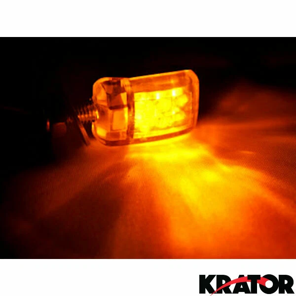NUEVO MINI INTERMITENTES UNIVERSAL MOTO LUCES INDICADORAS ÁMBAR LED NEGRO LENTE Foto 4 de 4