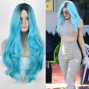 blue green wig