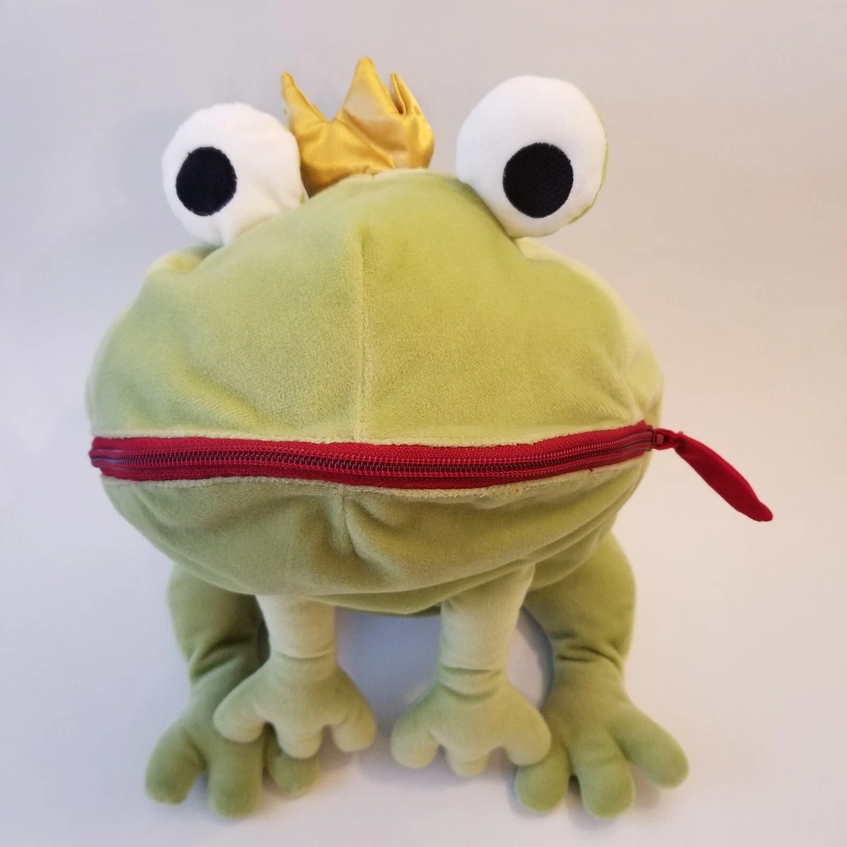 IKEA Frog Prince Pocket Pillow Fly In Mouth Stuffed Animal Plush Toy 13 Inches