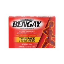Bengay Ultra Strength Pain Relieving Cream, 2 x 4  oz Tubes