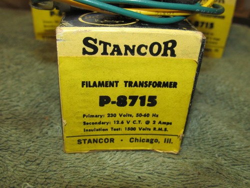 Thordarson P-8715 Filament Transformer, 12.6 v . c.t. 2 A. NEW In Original Box, - 第 2/3 張圖片