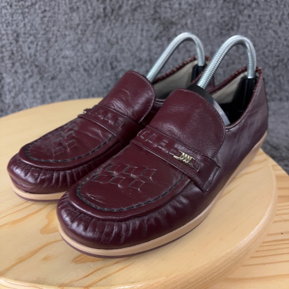 Vintage Clinic Nursing Shoe Women Size 9 Narrow Leather Brown Loafer Made in USA - Image 2 of 4