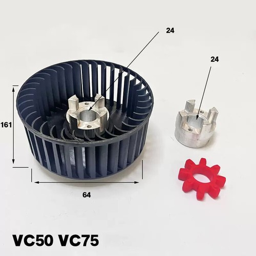 1PCS New For VC50 VC75 VC100 VC150 Vacuum Pump Cooling fan & Coupling & Cushion - Afbeelding 1 van 9