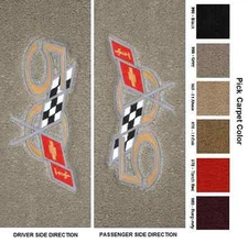 Lloyd Mats Velourtex 50th Anniversary Corvette Sideways Logo Floor Mats 
