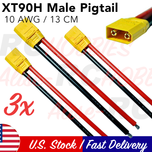 2x Ladekabel XT90H Auf Bananenstecker – 30 Cm, 14AWG, Für RC Akkus & Ladegeräte