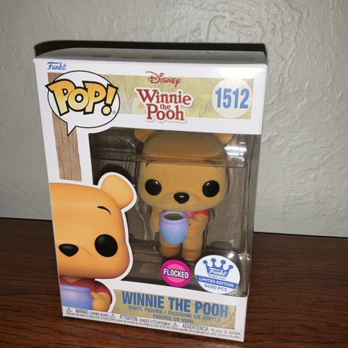 NEW FUNKO POP SHOP DISNEY WINNIE THE POOH #1512 FLOCKED EXCLUSIVE WITH HONEY POT