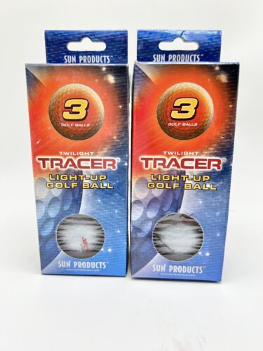 2 packs de balles de golf Twilight Tracer Light Up FLASHS ON IMPACT STAYS PENDANT 5 MIN - Photo 1/4