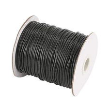90 Yards 2mm Black Waxed Polyester Cord Braided Thread String with Roll Spool...